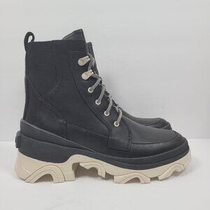 Sorel Brex Lace Up Women's Waterproof Black Leather Boots US Size 7.5 NWOT